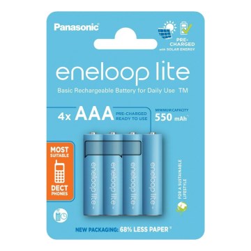 Panasonic - 4 pz Pilas recargables AAA Eneloop Lite 550 mAh