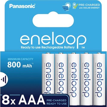 Panasonic - 8 pz Pilas recargables AAA Eneloop 800 mAh