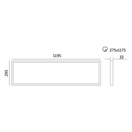 Panel empotrable LED regulable CAPRI LED/25/36/40W/230V 3000/4000/5700K IP44 30x120 cm