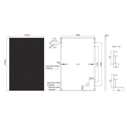 Panel solar fotovoltaico JA SOLAR 390Wp totalmente negro IP68 Half Cut - palet 36 piezas