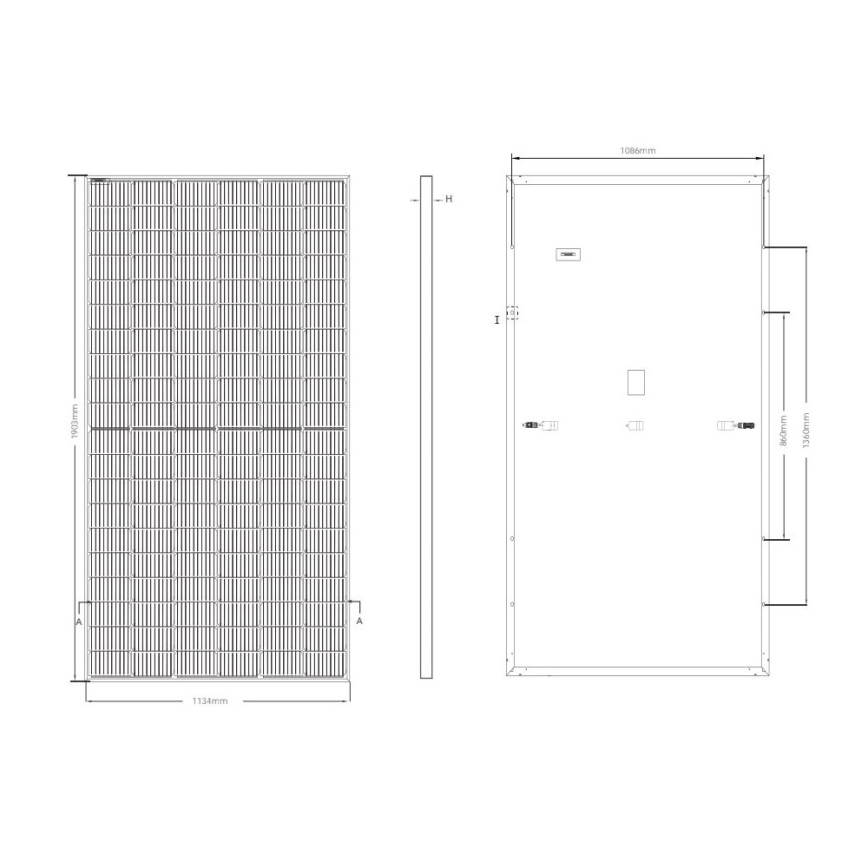 Panel solar fotovoltaico JINKO 450Wp marco negro IP68