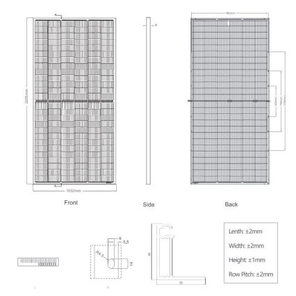 Panel solar fotovoltaico JINKO 460Wp IP67 Half Cut bifacial