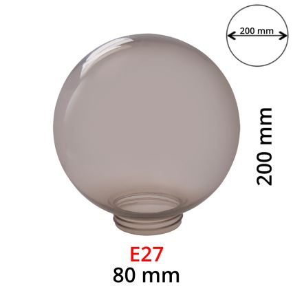 Pantalla ahumada de recambio para lámparas E27 d. 20 cm