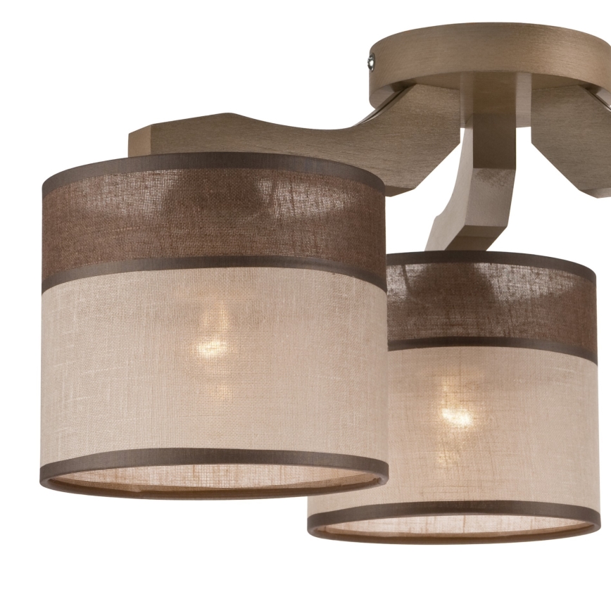 Pantalla de lámpara de recambio para araña, lámparas de pie y apliques ANDREA E27 diá. 16 cm marrón/beige