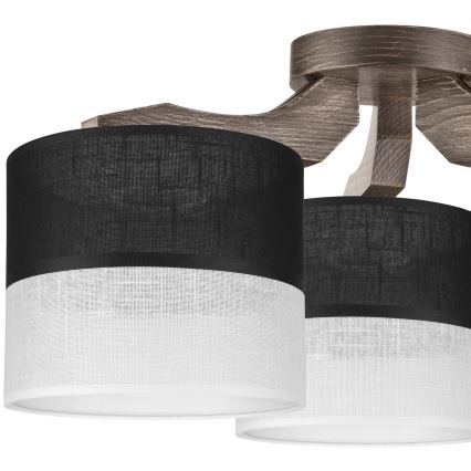Pantalla de recambio para lámpara de araña, aplique y mesa ANDREA E27 diá. 16 cm negro/blanco