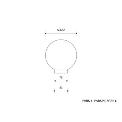 Pantalla de recambio para aplique PARK E27 diá. 20 cm prismático ahumado