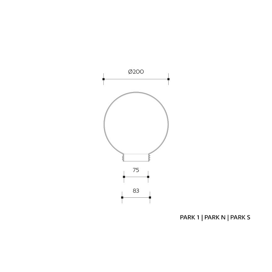 Pantalla de recambio para aplique PARK E27 diá. 20 cm prismático ahumado