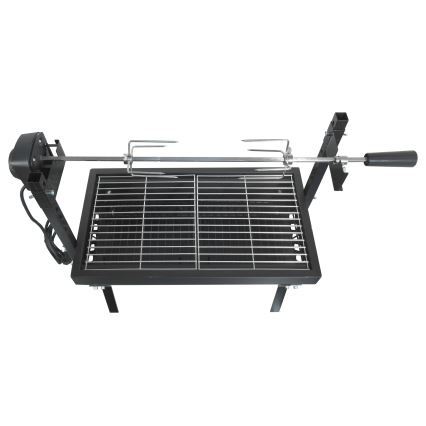 Parrilla de carbón con motor 4W/230V negro