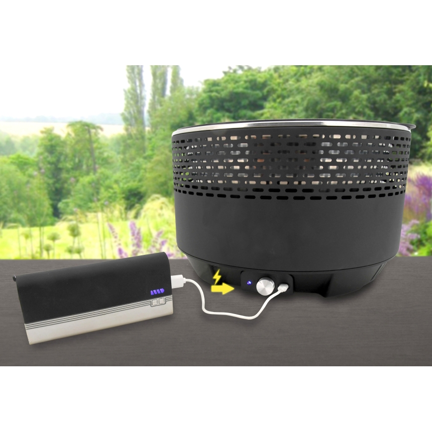 Parrilla de carbón de mesa 4xAA/USB negro
