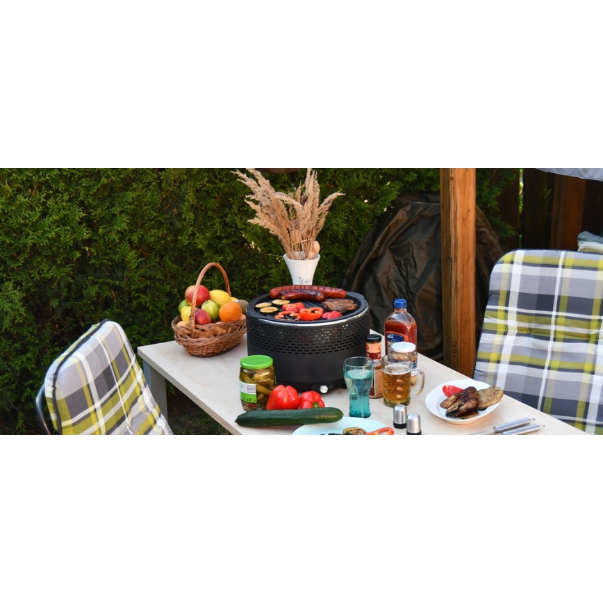 Parrilla de carbón de mesa 4xAA/USB negro