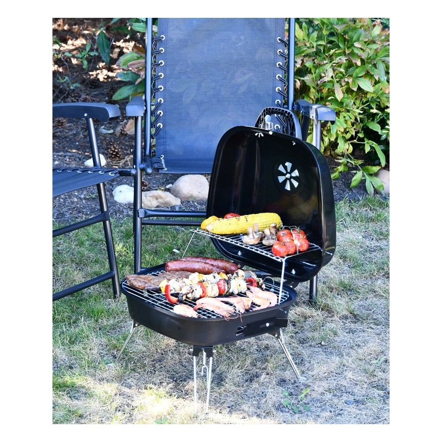 Parrilla de carbón portátil negro