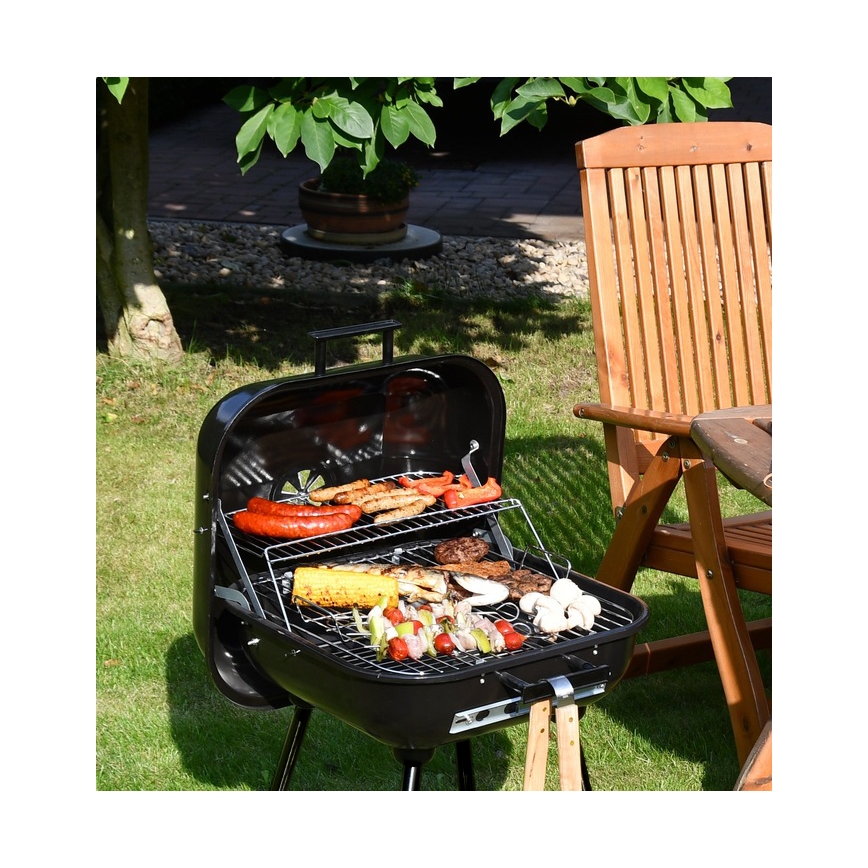 Parrilla de carbón portátil negro