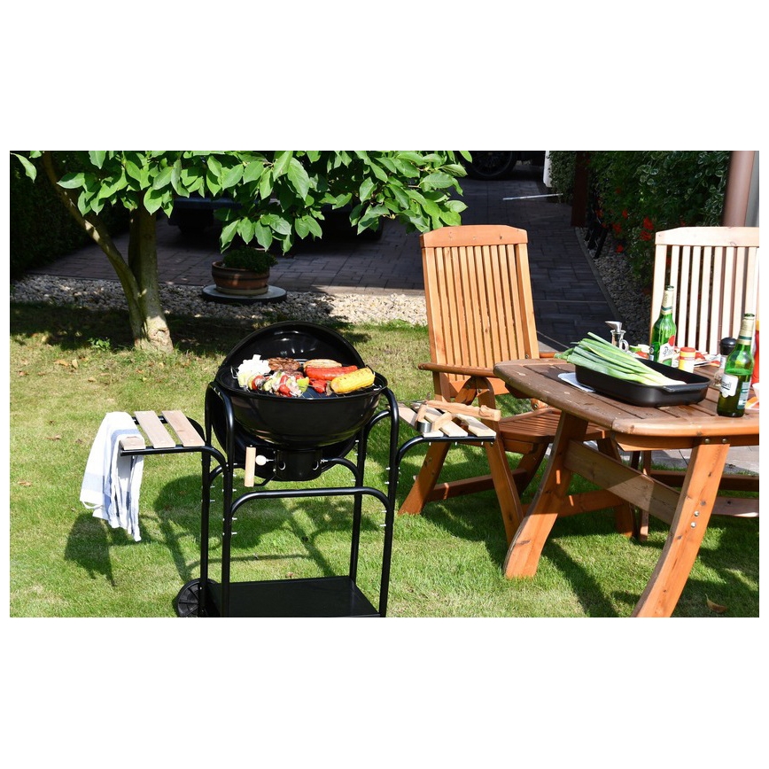 Parrilla de carbón portátil negro/madera