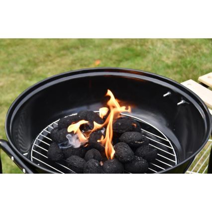 Parrilla de carbón portátil negro/madera