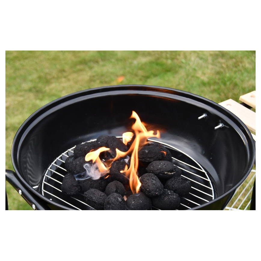 Parrilla de carbón portátil negro/madera