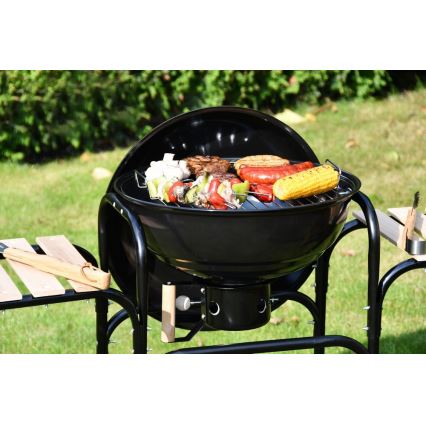 Parrilla de carbón portátil negro/madera