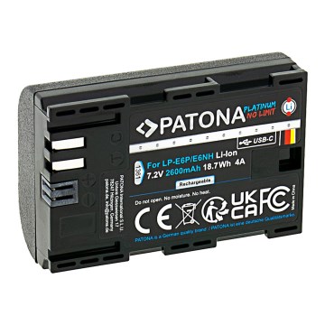 PATONA - Acumulador Canon LP-E6NH 2600mAh Li-Ion Platinum USB-C
