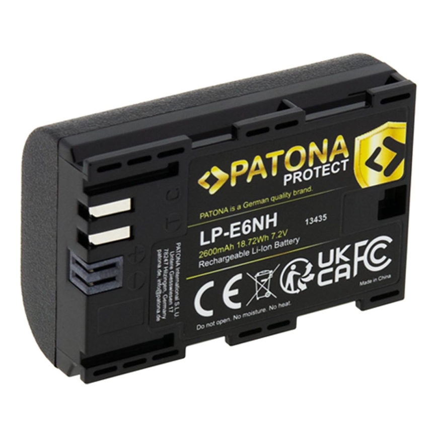 PATONA - Acumulador Canon LP-E6NH 2600mAh Li-Ion Protect EOS R5/R6