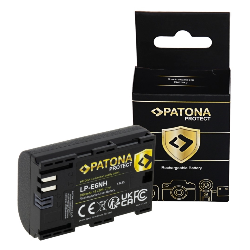PATONA - Acumulador Canon LP-E6NH 2600mAh Li-Ion Protect EOS R5/R6