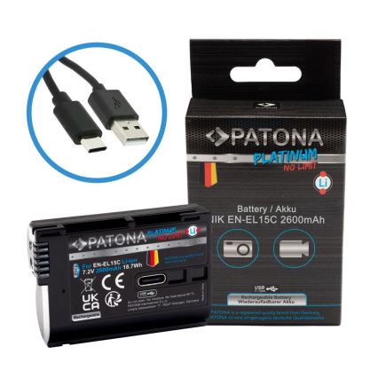PATONA - Acumulador Nikon EN-EL15C 2600mAh Li-Ion Platinum USB-C