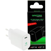 PATONA - Adaptador de corriente USB-C 20W/230V blanco