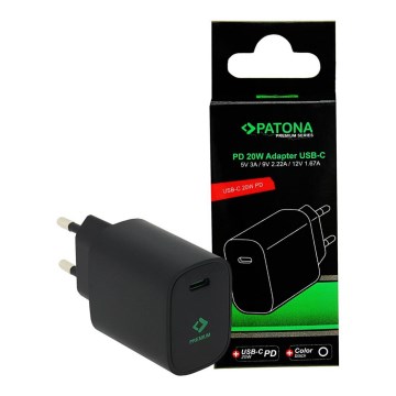 PATONA - Adaptador de corriente USB-C Power delivery 20W/230V negro