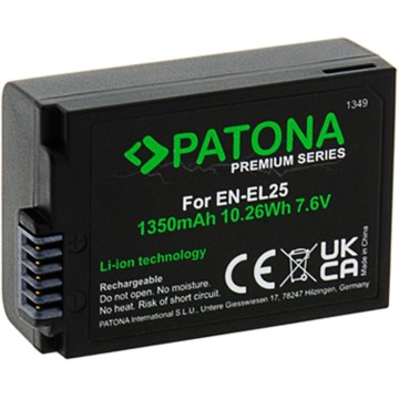 PATONA - Batería Nikon EN-EL25 1350mAh Li-Ion 7,6V Premium Z50/Z fc