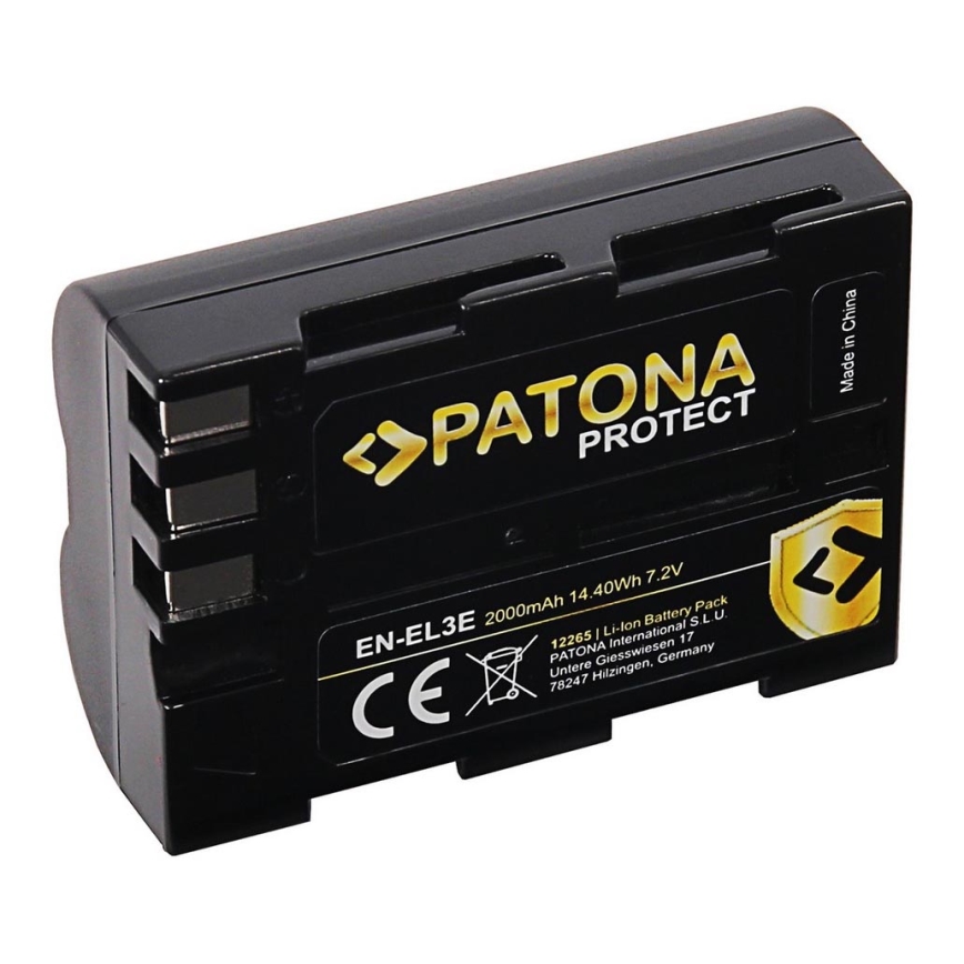 PATONA - Batería Nikon EN-EL3e 2000mAh Li-Ion Protect