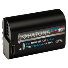 PATONA - Batería Panasonic DMW-BLK22 2400mAh Li-Ion Platinum cargador USB-C