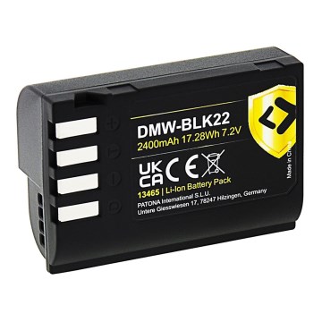 PATONA - Batería Panasonic DMW-BLK22 2400mAh Li-Ion Protect