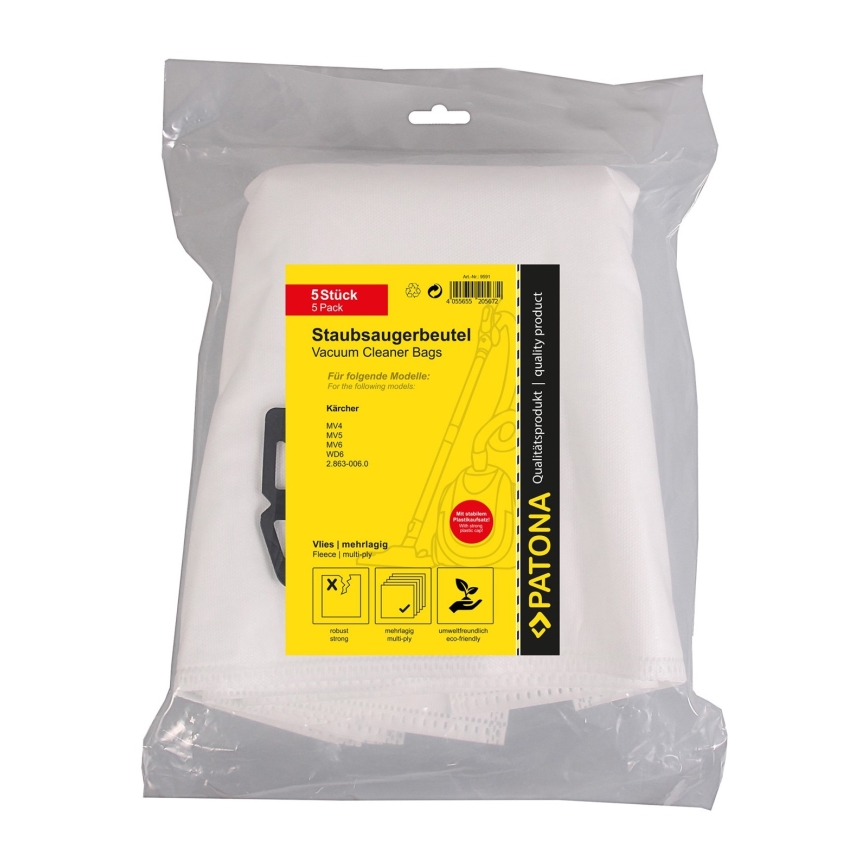 PATONA - Bolsas para aspiradoras KÄRCHER WD4/WD5/WD6 - 5 kusů