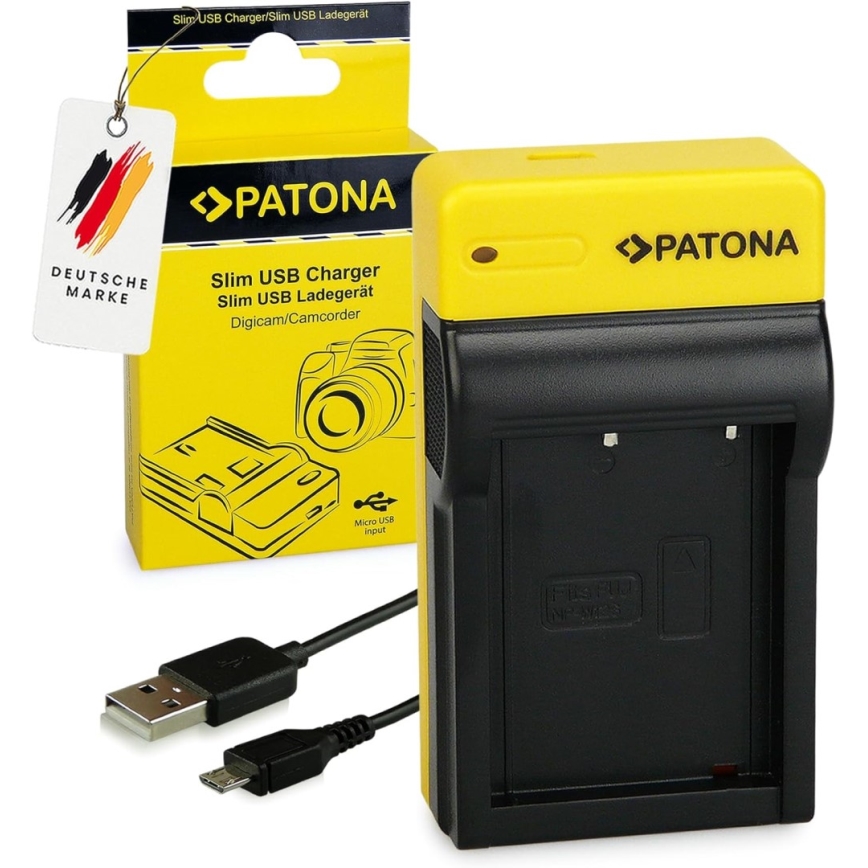 PATONA - Cargador de pilas Foto Fuji NP-W126 slim, USB
