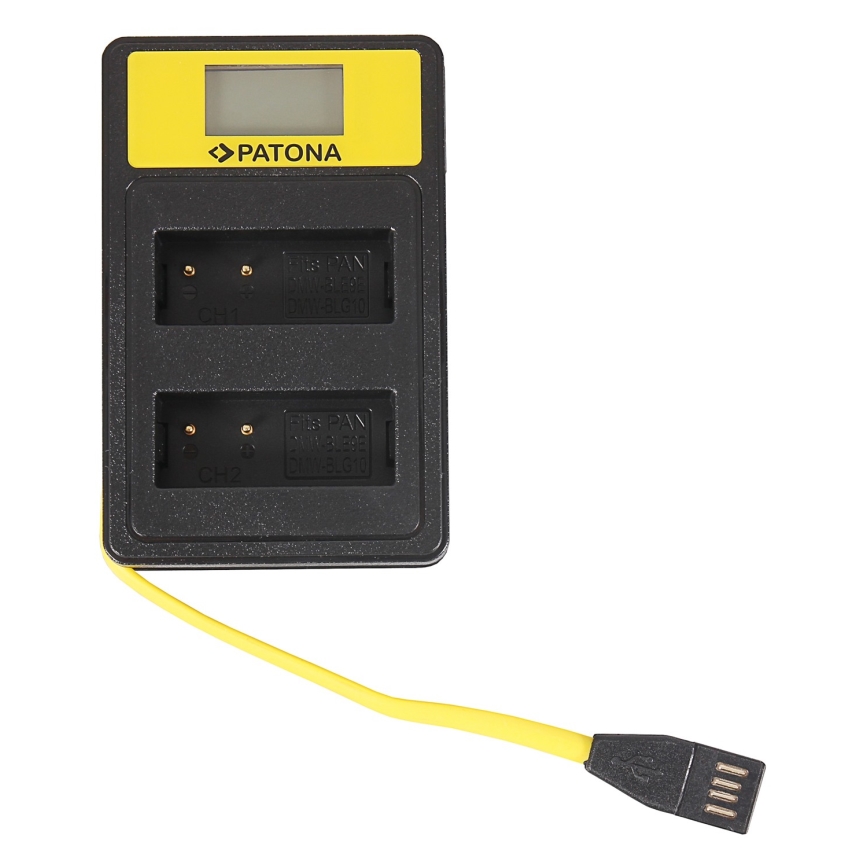 PATONA - Cargador Dual Panasonic DMW-BLG10 con LCD,USB