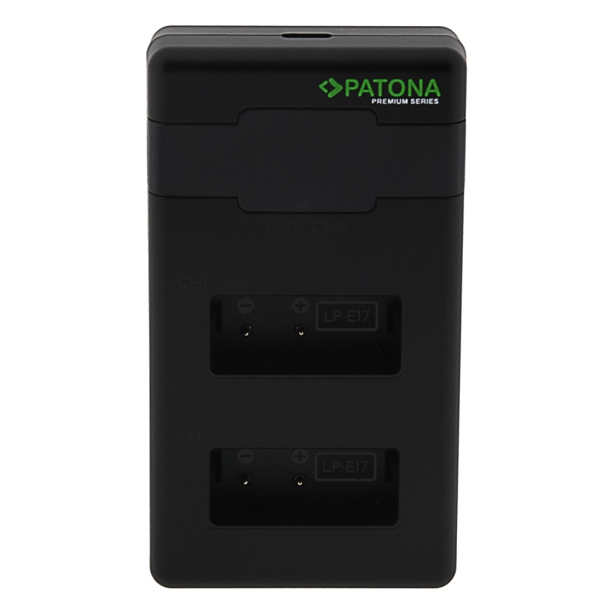 PATONA - Cargador rápido Dual Canon LP-E17 + cable USB-C 0,6m