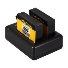 PATONA - Cargador USB Dual GoPro Hero 4 + 2 baterías de 1160mAh