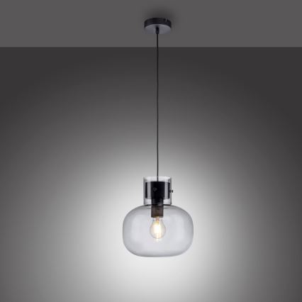 Paul Neuhaus 2003-25 - Lámpara colgante SHITAKE 1xE27/10W/230V diá. 25 cm humo
