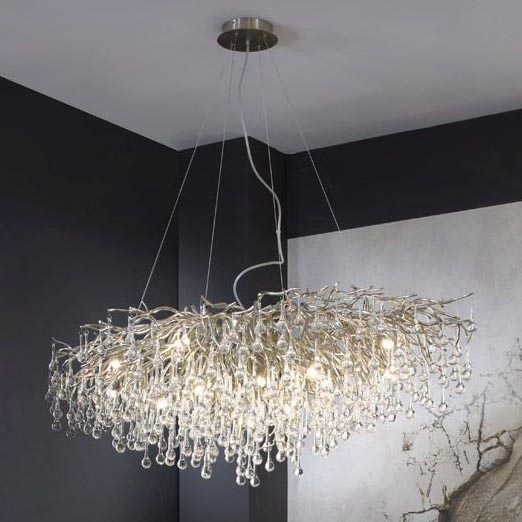 Paul Neuhaus 2031-55 - Lámpara colgante ICICLE 15xG9/40W/230V 75x150 cm cromo brillante