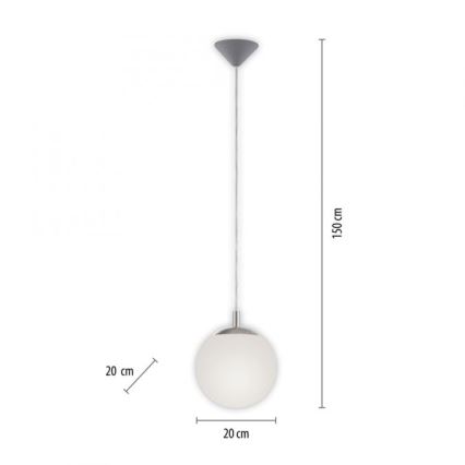 Paul Neuhaus 2072-55 - Lámpara colgante BOLO 1xE27/60W/230V diá. 20 cm