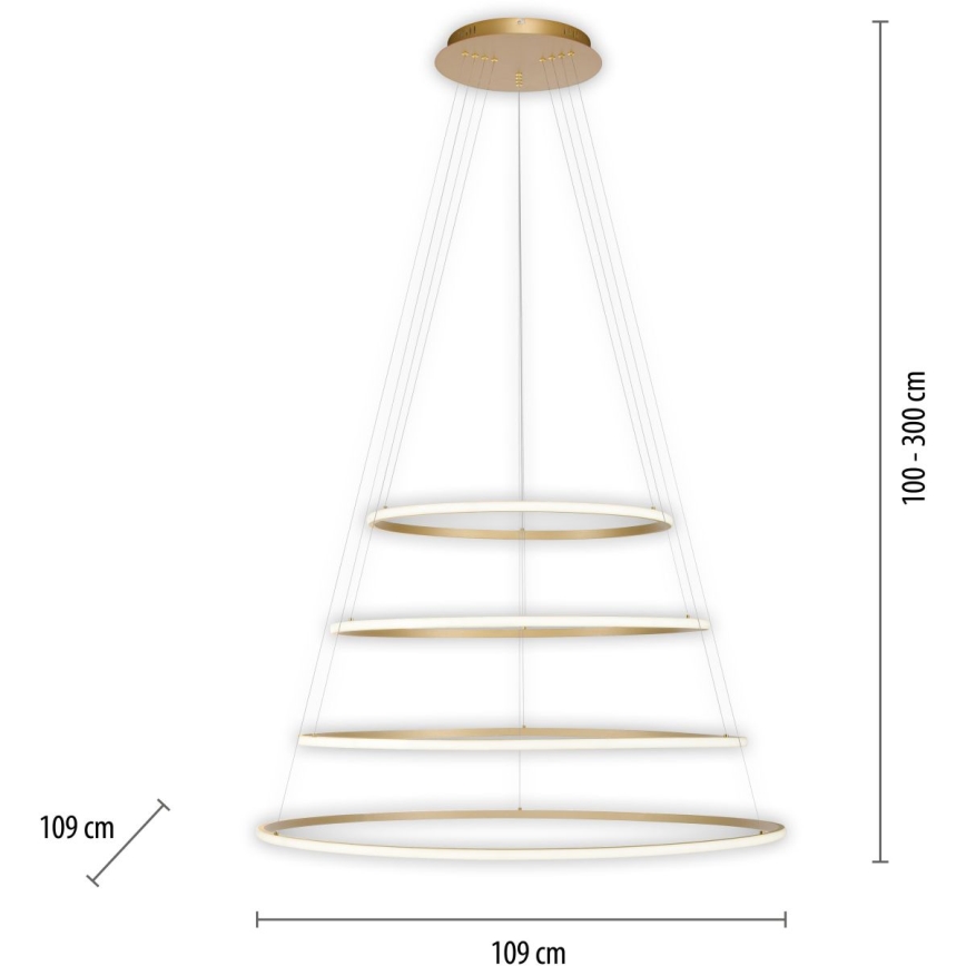 Paul Neuhaus 2124-60 - Lámpara de araña LED regulable TESSARA LED/97W/230V 2700-5000K + control remoto