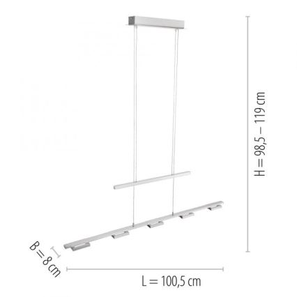 Paul Neuhaus 2446-55 - Lámpara colgante de luces LED regulable en cable INIGO 5xLED/4W/230V