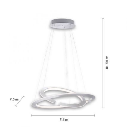 Paul Neuhaus 2491-55 - Lámpara colgante de luces LED regulable ALESSA 2xLED/26W/230V + CR