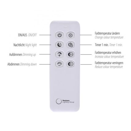Paul Neuhaus 319-18 - Lámpara de pie LED regulable HULA LED/21,5W/230V 2700-5000K + control remoto