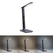 Paul Neuhaus 4595-18 - Lámpara de mesa táctil LED regulable con cargador inalámbrico ADRIANO LED/5W/230V negro