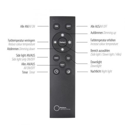 Paul Neuhaus 6121-79 - Foco LED regulable PURE 4xLED/4W/230V + LED/9W 2700-5000K + control remoto