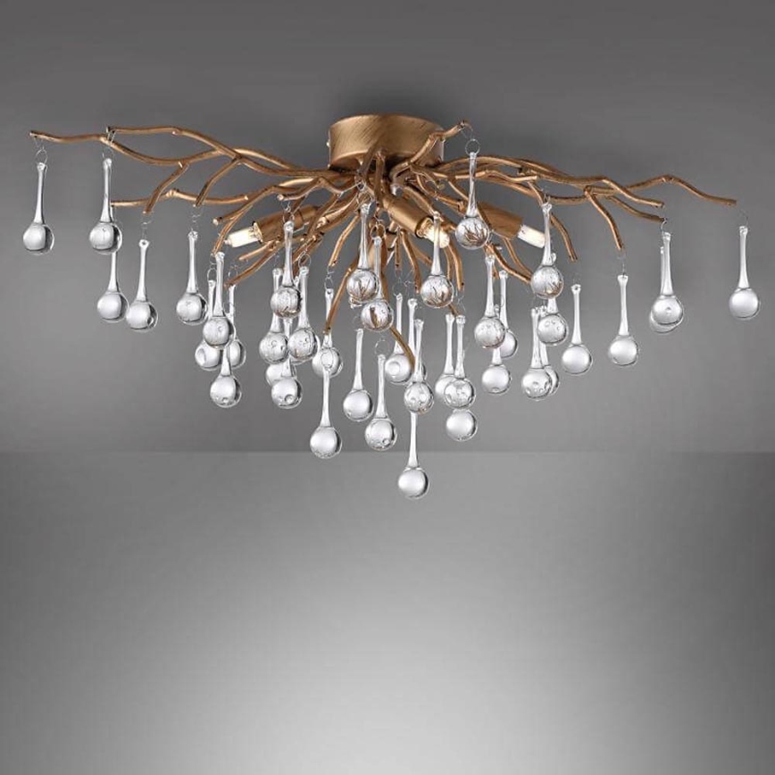 Paul Neuhaus 8090-11 - Lámpara de techo ICICLE 4xG9/40W/230V 30x60 cm latón