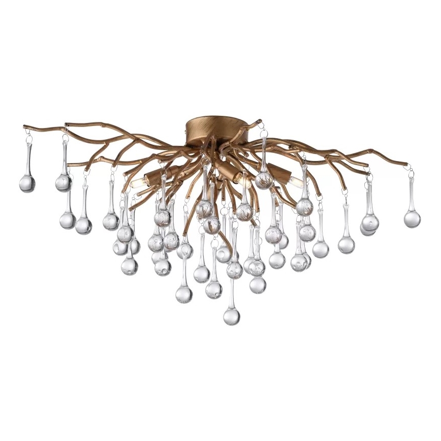 Paul Neuhaus 8090-11 - Lámpara de techo ICICLE 4xG9/40W/230V 30x60 cm latón