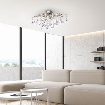 Paul Neuhaus 8090-55 - Lámpara de techo ICICLE 4xG9/40W/230V 30x60 cm cromo brillante