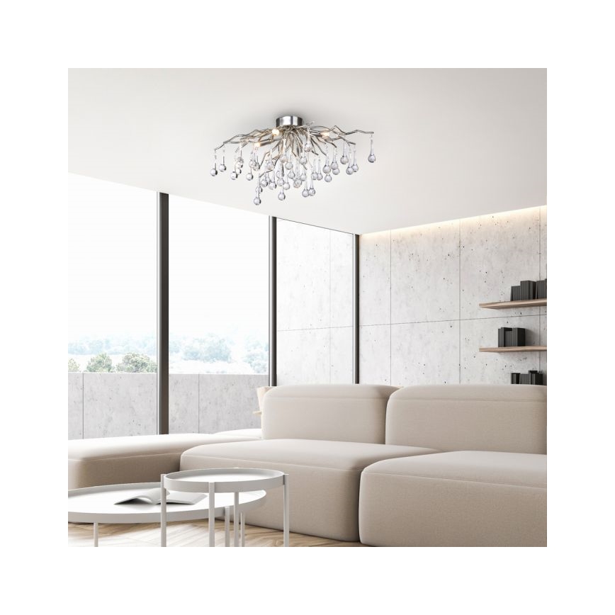 Paul Neuhaus 8090-55 - Lámpara de techo ICICLE 4xG9/40W/230V 30x60 cm cromo brillante