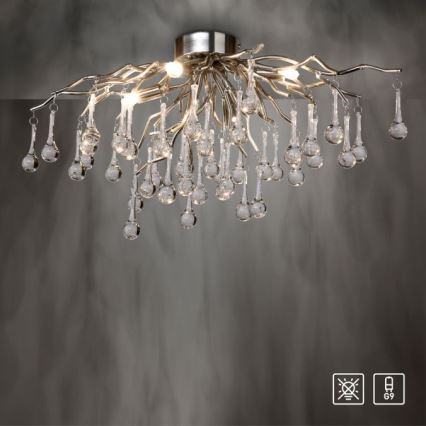 Paul Neuhaus 8090-55 - Lámpara de techo ICICLE 4xG9/40W/230V 30x60 cm cromo brillante