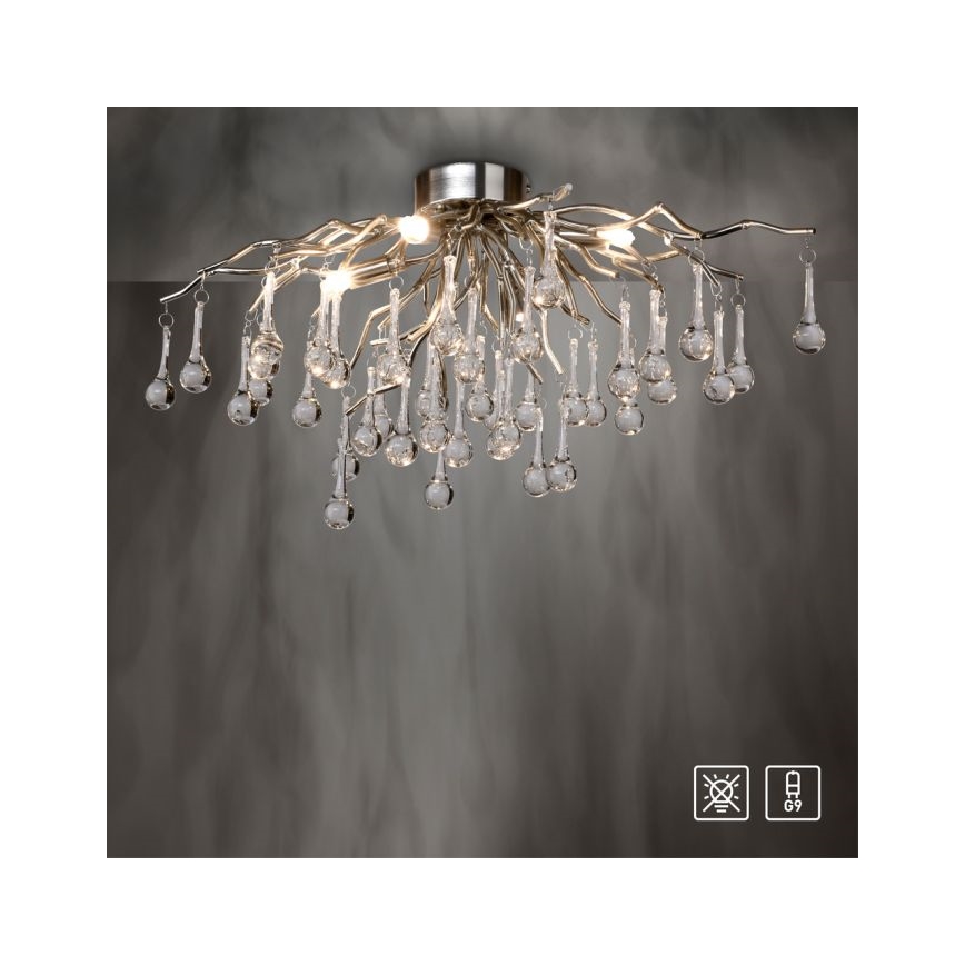Paul Neuhaus 8090-55 - Lámpara de techo ICICLE 4xG9/40W/230V 30x60 cm cromo brillante